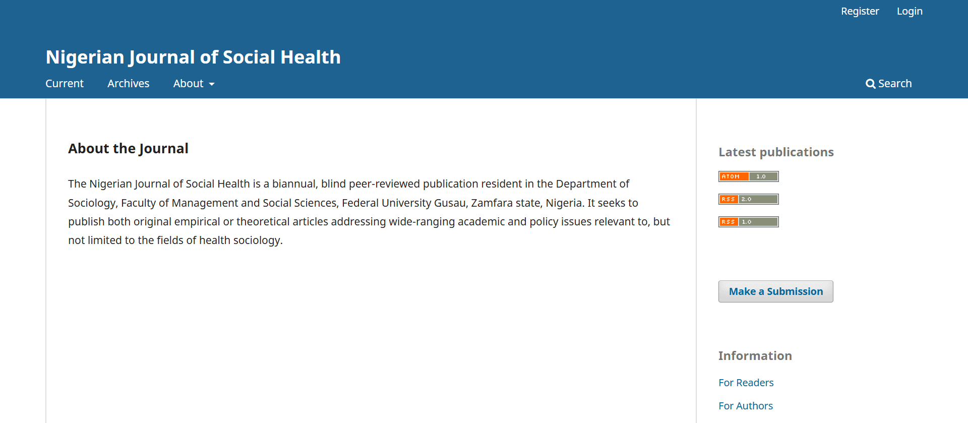Nigerian Journal of Social Health